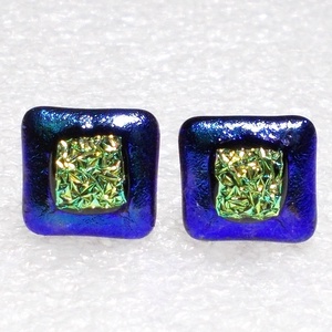 Univerzum dichroic  fülbevaló, ajándék névnapra, születésnapra. - ékszer - fülbevaló - pötty fülbevaló - Meska.hu