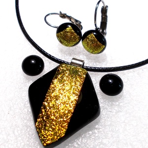 Fekete-arany ékszerszett, ajándék  ballagásra, névnapra, születésnapra. - Meska.hu