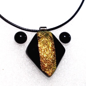 Fekete-arany ékszerszett, ajándék  ballagásra, névnapra, születésnapra. - ékszer - ékszerszett - Meska.hu