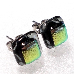 Univerzum dichroic  fülbevaló, ajándék névnapra, születésnapra. - ékszer - fülbevaló - pötty fülbevaló - Meska.hu
