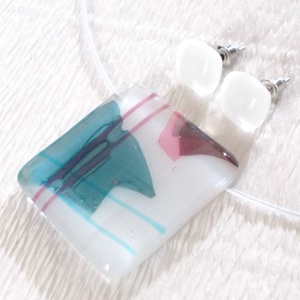 Hortenzia üvegékszer szett, ajándék nőknek névnapra, születésnapra. - ékszer - ékszerszett - Meska.hu