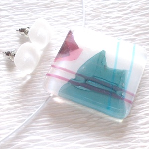 Hortenzia üvegékszer szett, ajándék nőknek névnapra, születésnapra. - ékszer - ékszerszett - Meska.hu