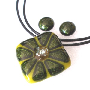 Arany-aventurin rózsa üvegékszer, ajándék nőknek névnapra, születésnapra. - ékszer - ékszerszett - Meska.hu