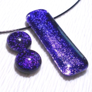 Akció! Levendula dichroic ékszerszett, ballagásra, névnapra, születésnapra., Ékszer, Ékszerszett, Ékszerkészítés, Üvegművészet, Meska