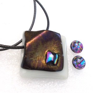 Szivárvány metálfényben ékszerszett, ajándék névnapra, születésnapra., Ékszer, Ékszerszett, Ékszerkészítés, Üvegművészet, MESKA