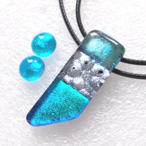 Dichroic kék-ezüst fények ékszerszett ajándék karácsonyra., Ékszer, Ékszerszett, Ékszerkészítés, Üvegművészet, Meska