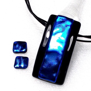 NEMESACÉL! Dichroic kék fények ékszerszett ajándék karácsonyra. - ékszer - ékszerszett - Meska.hu