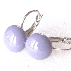 NEMESACÉL! Pasztell lila üveg fülbevaló, ajándék nőknek névnapra, születésnapra.  - Meska.hu