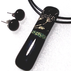 Csillogó selyemkóró medál és fülbevaló, ajándék nőknek névnapra, születésnapra. - Meska.hu