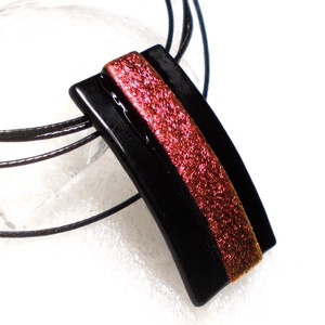 Fekete cseresznye dichroic nyaklánc, ajándék Valentin napra, névnapra, születésnapra., Ékszer, Ékszerszett, Ékszerkészítés, Üvegművészet, Meska