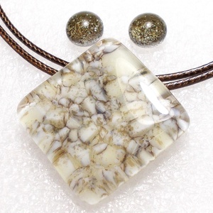 Natúr kavics mintás üvegékszer, ajándék névnapra, születésnapra., Ékszer, Ékszerszett, Ékszerkészítés, Üvegművészet, MESKA