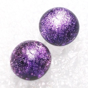 NEMESACÉL! Lila dichroic fülbevaló., Ékszer, Fülbevaló, Pötty fülbevaló, Ékszerkészítés, Üvegművészet, Meska