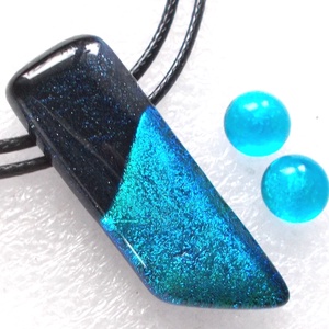 Dichroic kék fények ékszerszett ajándék karácsonyra., Ékszer, Ékszerszett, Ékszerkészítés, Üvegművészet, Meska
