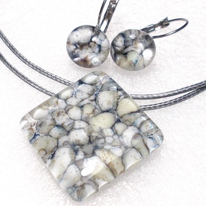 Kavicsok kristályos kék fénnyel ékszerszett, ajándék névnapra, születésnapra., Ékszer, Ékszerszett, Ékszerkészítés, Üvegművészet, MESKA