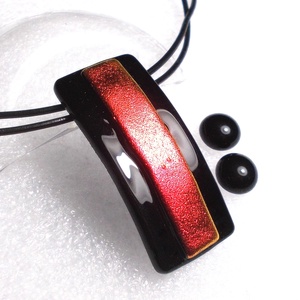 Fekete cseresznye dichroic  ékszerszett, ajándék Valentin napra, névnapra, születésnapra. - ékszer - ékszerszett - Meska.hu