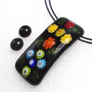 Virágok csillagfényben ékszerszett, nyaklánc és fülbevaló, ajándék  ballagásra, névnapra, születésnapra. - ékszer - ékszerszett - Meska.hu