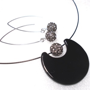 Fekete-bronz csillogás  trendi ékszerszett, ajándék Valentin napra, névnapra, születésnapra. - ékszer - ékszerszett - Meska.hu