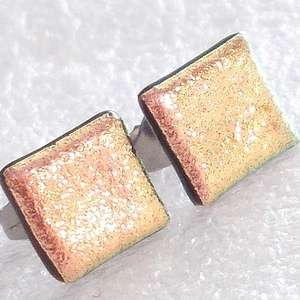 NEMESACÉL! Lazacos arany ragyogás dichroic pici pötty fülbevaló. - ékszer - fülbevaló - lógó fülbevaló - Meska.hu