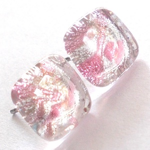 Orvosi fém! Rózsafény dichroic fülbevaló  , ajándék  névnapra, születésnapra., Ékszer, Fülbevaló, Pötty fülbevaló, Ékszerkészítés, Üvegművészet, Meska
