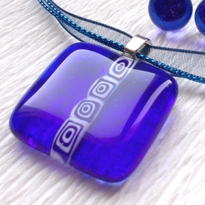 Királykék görög mintával nyaklánc ajándék nőknek névnapra, születésnapra. - ékszer - ékszerszett - Meska.hu