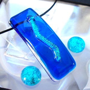 Kék a kékben dichroic ékszerszett, ajándék névnapra, születésnapra., Ékszer, Ékszerszett, Ékszerkészítés, Üvegművészet, MESKA