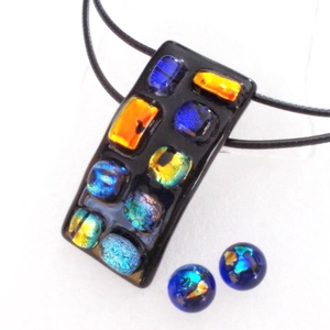  Szivárvány mozaik, üvegékszerszett, ajándék  lányoknak szalagavatóra, ballagásra, születésnapra, névnapra.  - ékszer - ékszerszett - Meska.hu