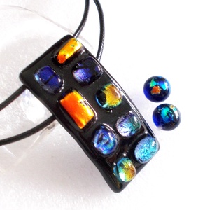  Szivárvány mozaik, üvegékszerszett, ajándék  lányoknak szalagavatóra, ballagásra, születésnapra, névnapra.  - ékszer - ékszerszett - Meska.hu