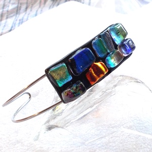 NEMESACÉL!   Színes mozaik karkötő, születésnapra, névnapra. , Ékszer, Karkötő, Karkötő medállal, Ékszerkészítés, Üvegművészet, MESKA