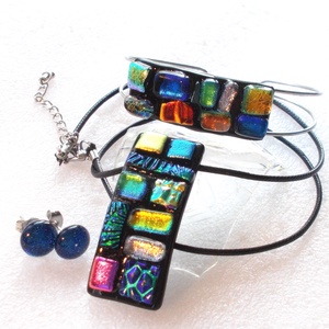 NEMESACÉL!  Dichroic mozaik, ékszerszett, ajándék  lányoknak szalagavatóra, ballagásra, születésnapra, névnapra.  - ékszer - ékszerszett - Meska.hu