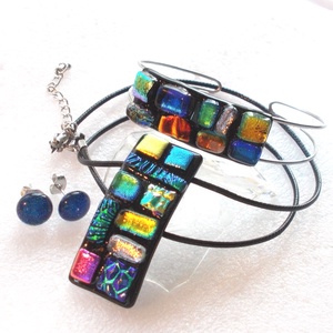 NEMESACÉL!  Dichroic mozaik, ékszerszett, ajándék  lányoknak szalagavatóra, ballagásra, születésnapra, névnapra.  - ékszer - ékszerszett - Meska.hu