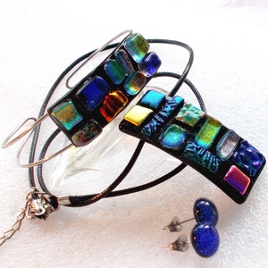 NEMESACÉL!  Dichroic mozaik, ékszerszett, ajándék  lányoknak szalagavatóra, ballagásra, születésnapra, névnapra.  - ékszer - ékszerszett - Meska.hu