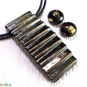 NEMESACÉL! Bronzos bordás metál ékszerszett., Ékszer, Ékszerszett, Ékszerkészítés, Üvegművészet, MESKA