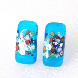 Orvosi fém!  Tenger kincsei trendi stiftes  fülbevaló, ajándék  névnapra, születésnapra., Ékszer, Fülbevaló, Pötty fülbevaló, Ékszerkészítés, Üvegművészet, MESKA