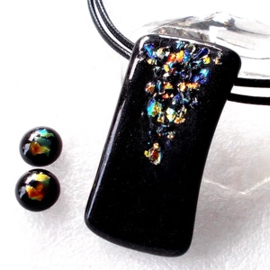 Dichroic fények játéka ékszerszett., Ékszer, Ékszerszett, Ékszerkészítés, Üvegművészet, MESKA