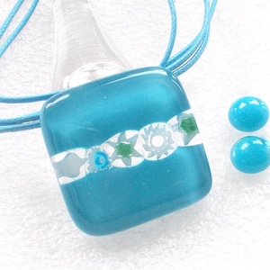 AKCIÓ! Türkizkék csipkemintával ékszerszett, nyaklánc és fülbevaló, ajándék  ballagásra, névnapra, születésnapra. - ékszer - ékszerszett - Meska.hu