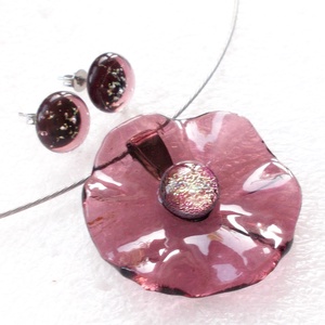 Mályvarózsa ékszerszett, ajándék névnapra születésnapra. - ékszer - ékszerszett - Meska.hu