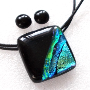 Dichroic kék fények ékszerszett. - ékszer - ékszerszett - Meska.hu