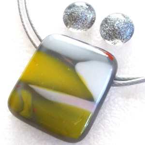   NEMESACÉL! Szürke-sárga ékszerszett, ballagásra, névnapra, születésnapra., Ékszer, Ékszerszett, Ékszerkészítés, Üvegművészet, MESKA