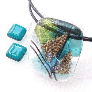 Bronz vitorlák üvegékszer, ajándék nőknek névnapra, születésnapra. - ékszer - nyaklánc - medálos nyaklánc - Meska.hu