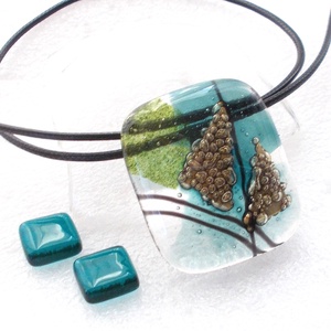 Bronz vitorlák üvegékszer, ajándék nőknek névnapra, születésnapra. - ékszer - nyaklánc - medálos nyaklánc - Meska.hu