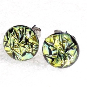 NEMESACÉL!  Fekete arany szikrázás, üveg fülbevaló  , ajándék  névnapra, születésnapra., Ékszer, Fülbevaló, Pötty fülbevaló, Ékszerkészítés, Üvegművészet, MESKA