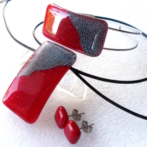 Elegáns meggypiros ékszerszett, ajándék nőnek, névnapra, születésnapra. - ékszer - ékszerszett - Meska.hu