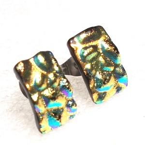 Orvosi fém! Aranyló színek dichroic trendi stiftes  fülbevaló, ajándék  névnapra, születésnapra. - ékszer - fülbevaló - pötty fülbevaló - Meska.hu