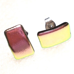 Orvosi fém! Arany-magnólia dichroic trendi stiftes  fülbevaló, ajándék  névnapra, születésnapra. - ékszer - fülbevaló - pötty fülbevaló - Meska.hu