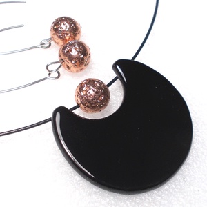 Fekete-rózsa-arany trendi  ékszerszett, ajándék Valentin napra, névnapra, születésnapra. - ékszer - ékszerszett - Meska.hu