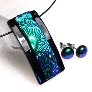 AKCIÓ! Kék- zöld csillagok, dichroic ékszerszett. - ékszer - ékszerszett - Meska.hu