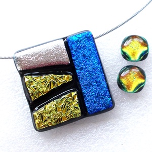 NEMESACÉL! Dichroic mozaik ékszerszett, ajándék pedagógus napra, születésnapra, névnapra. , Ékszer, Ékszerszett, Ékszerkészítés, Üvegművészet, MESKA