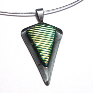 Dichroic csíkok szükében nyaklánc, ajándék fülbevalóval., Ékszer, Ékszerszett, Ékszerkészítés, Üvegművészet, MESKA
