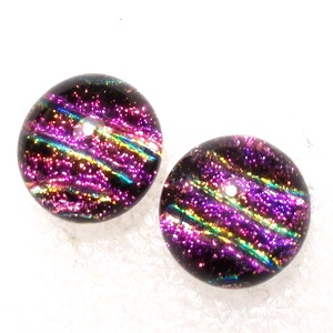 Csíkos magnólia dichroic  fülbevaló, ajándék névnapra, születésnapra., Ékszer, Fülbevaló, Pötty fülbevaló, Ékszerkészítés, Üvegművészet, MESKA