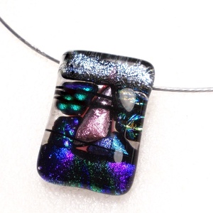 NEMESACÉL! Dichroic mozaik nyaklánc, ajándék pedagógus napra, születésnapra, névnapra.  - ékszer - nyaklánc - medál - Meska.hu
